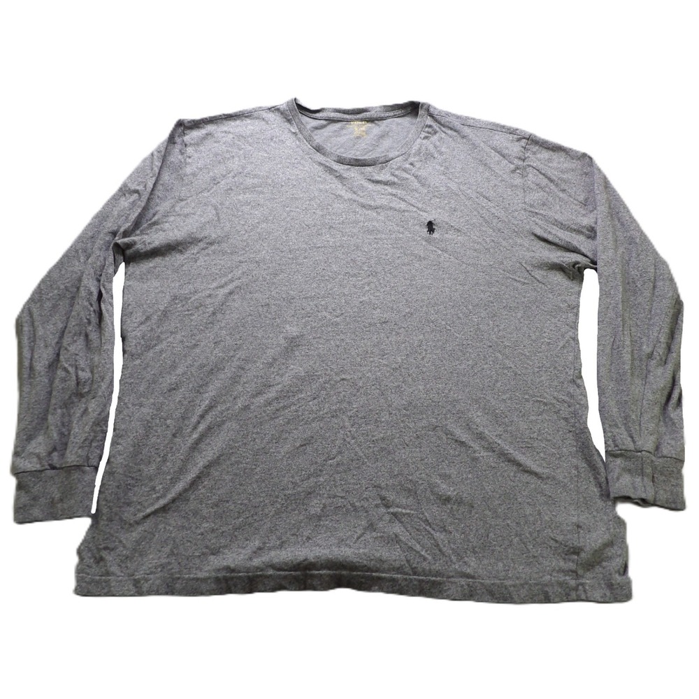 Polo Ralph Lauren Long Sleeve T-Shirt Men XL Gray Cotton Crewneck Embroidered LS